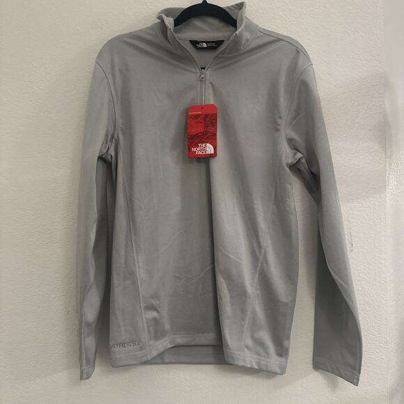 The North Face NF0A3LHB Tech‎ 1/4-Zip Fleece Pullover Grey Heather S - Picture 1 of 6